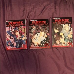 Vampire Knight Manga Volumes 6, 12 & 14 - Red/Black Covers